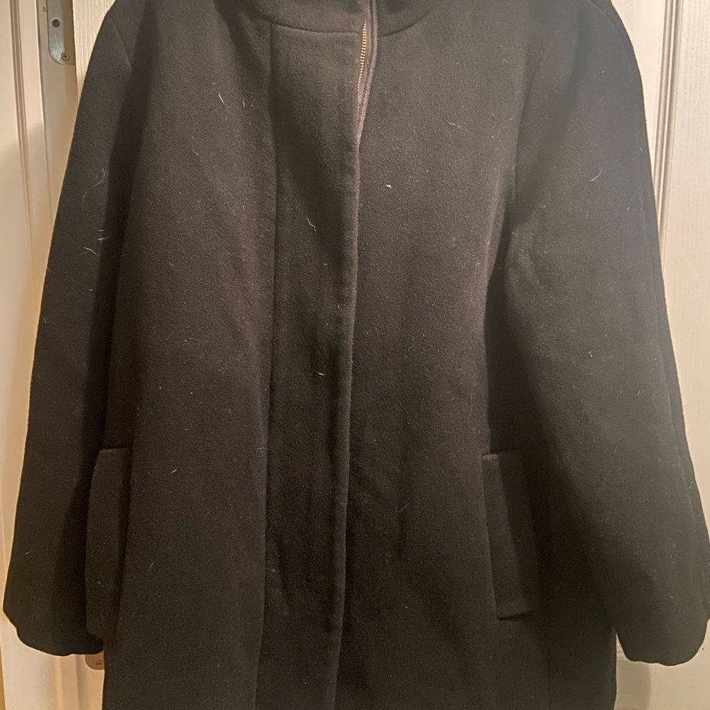 J. Crew Women's Classic Black Wool Coat